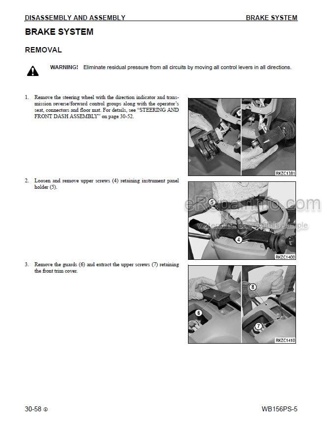 Photo 6 - Komatsu 894 898 Operators Manual Backhoe Loader UMGB89401 SN 8905439-