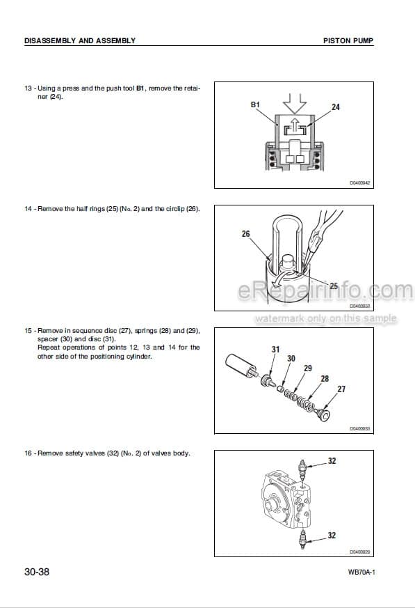 Photo 5 - Komatsu WB70A-1 Shop Manual Backhoe Loader WEBM003200 SN F10392-