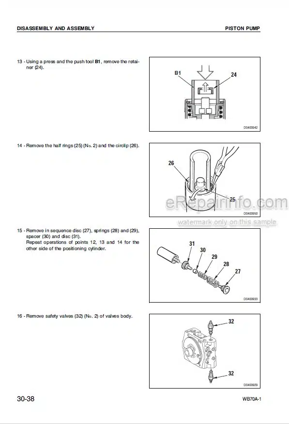 Photo 5 - Komatsu WB70A-1 Shop Manual Backhoe Loader WEBM003200 SN F10392-