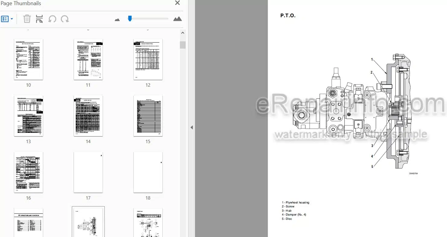 Photo 4 - Komatsu WB70A-1 Shop Manual Backhoe Loader WEBMWB7000 SN F10001-