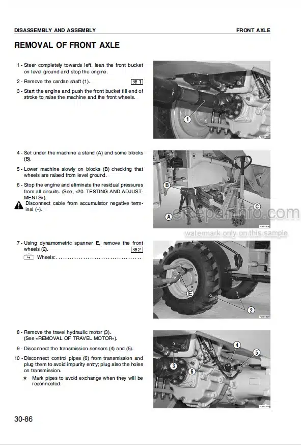 Photo 8 - Komatsu WB70A-1 Shop Manual Backhoe Loader WEBMWB7000 SN F10001-