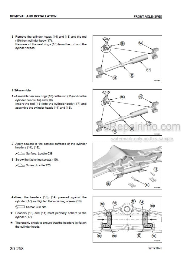 Photo 3 - Komatsu WB91R-5 Shop Manual Backhoe Loader WEBM007600 SN F00003-