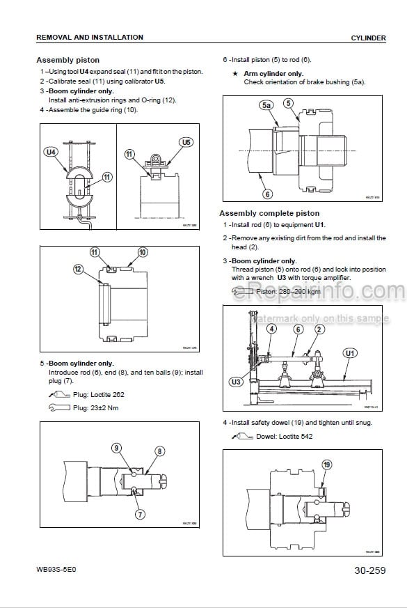 Photo 3 - Komatsu WB93S-5E0 Shop Manual Backhoe Loader WEBM008302 SN F20466-