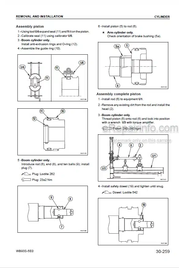 Photo 3 - Komatsu WB93S-5E0 Shop Manual Backhoe Loader WEBM008302 SN F20466-