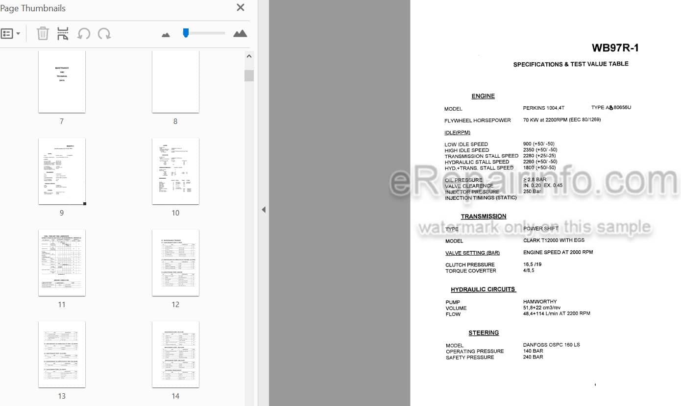 Photo 3 - Komatsu WB95R WB97R Repair And Maintenance Manual Backhoe Loader WEBM007700