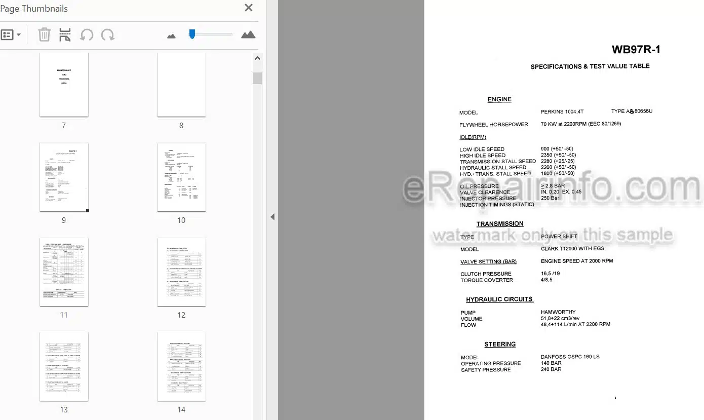 Photo 3 - Komatsu WB95R WB97R Repair And Maintenance Manual Backhoe Loader WEBM007700