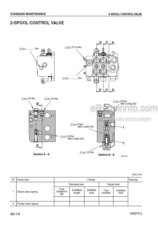 Photo 5 - Komatsu WB97R-2 Shop Manual Backhoe Loader WEBM001001 SN 97F20743-