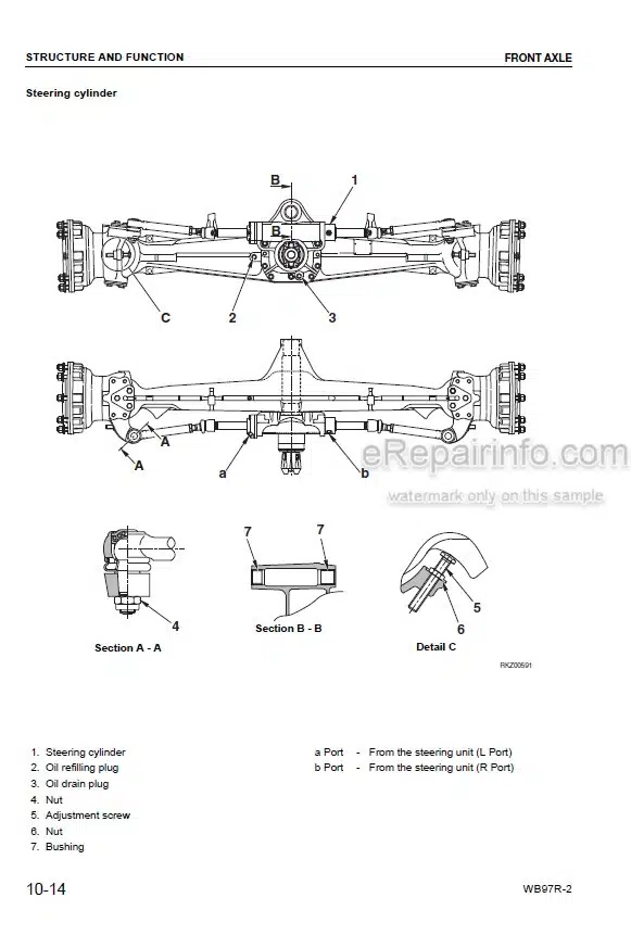 Photo 3 - Komatsu WB97R-2 Shop Manual Backhoe Loader WEBM001004 SN 97F21409-