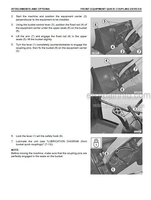 Photo 8 - Komatsu WB97R-5E0 Operation And Maintenance Manual Backhoe Loader SN F90001-