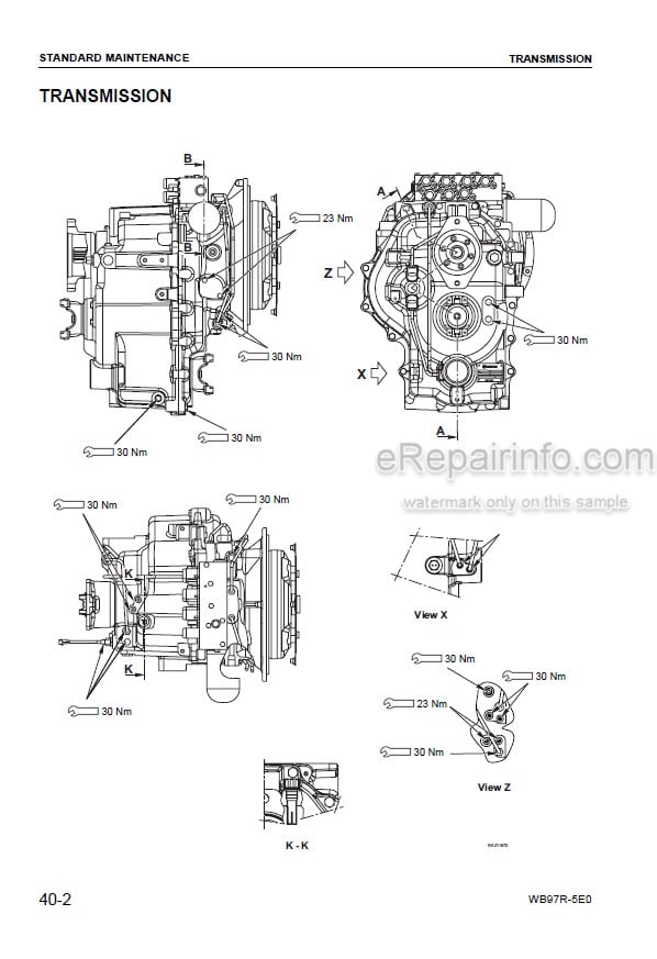 Photo 3 - Komatsu WB97R-5E0 Shop Manual Backhoe Loader WEBM008200 SN F80003-