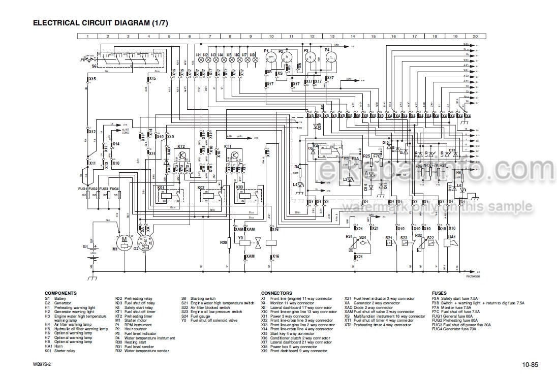 Photo 4 - Komatsu WB97S-2 Shop Manual Backhoe Loader WEBM002400 SN 97SF10001-