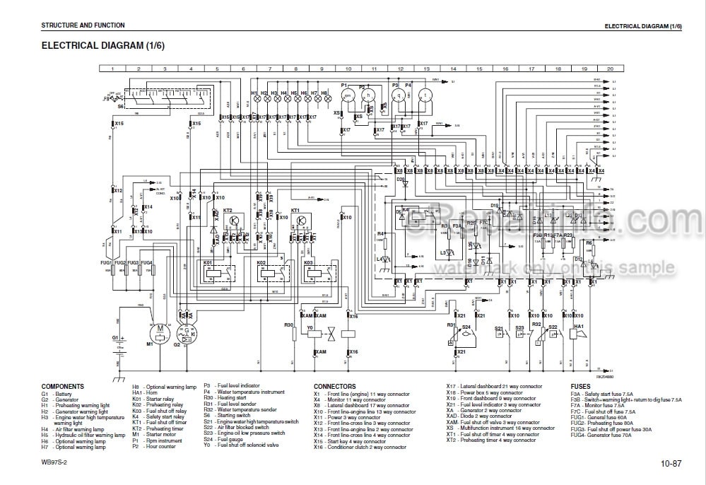 Photo 3 - Komatsu WB97S-2 Shop Manual Backhoe Loader WEBM002401 SN 97SF10281-