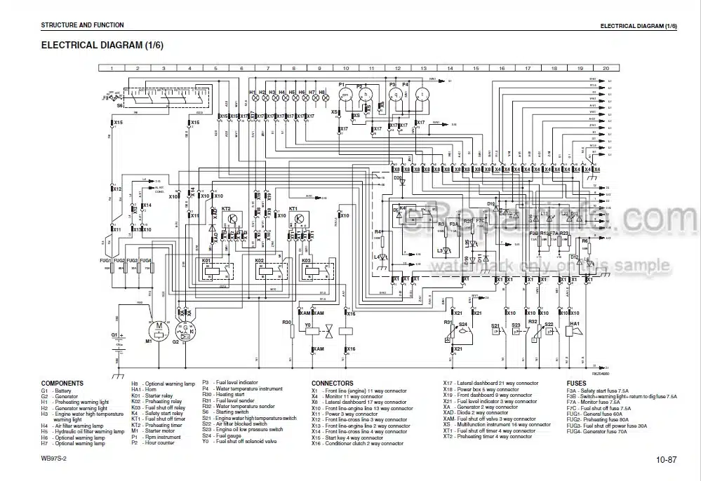 Photo 3 - Komatsu WB97S-2 Shop Manual Backhoe Loader WEBM002401 SN 97SF10281-