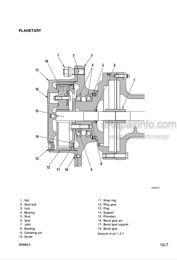 Photo 3 - Komatsu WB98A-2 Shop Manual Backhoe Loader WEBM002300 SN WB98F20001-