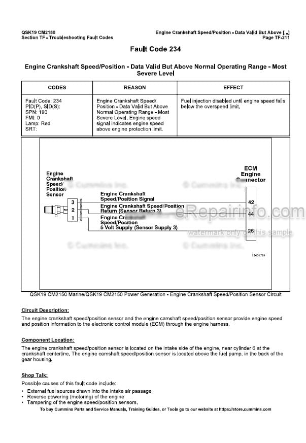 Photo 3 - Cummins QSK19 CM2150 Troubleshooting And Repair Manual Vol 1 2 Engine With Electronic Control System 4022094