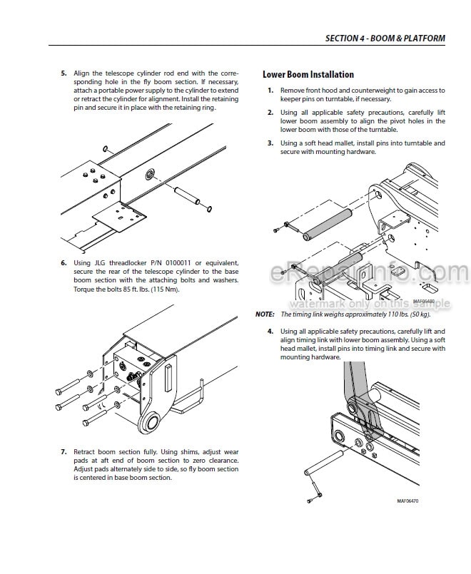 Photo 3 - JLG 450AJ Service And Maintenance Manual Boom Lift 3121659 SN 0300199221- 1300007279-  E300000001- B300003516-