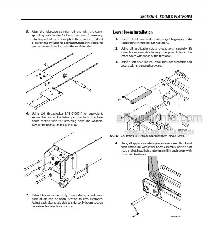 Photo 3 - JLG 450AJ Service And Maintenance Manual Boom Lift 3121659 SN 0300199221- 1300007279-  E300000001- B300003516-