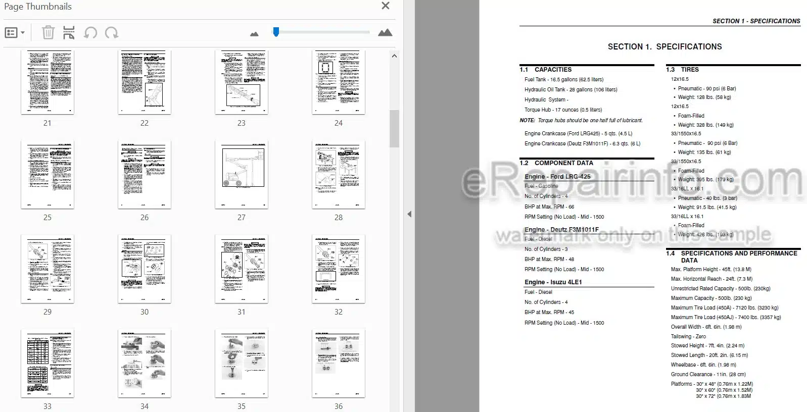 Photo 4 - JLG 450A 450AJ Service And Maintenance Manual Boom Lift