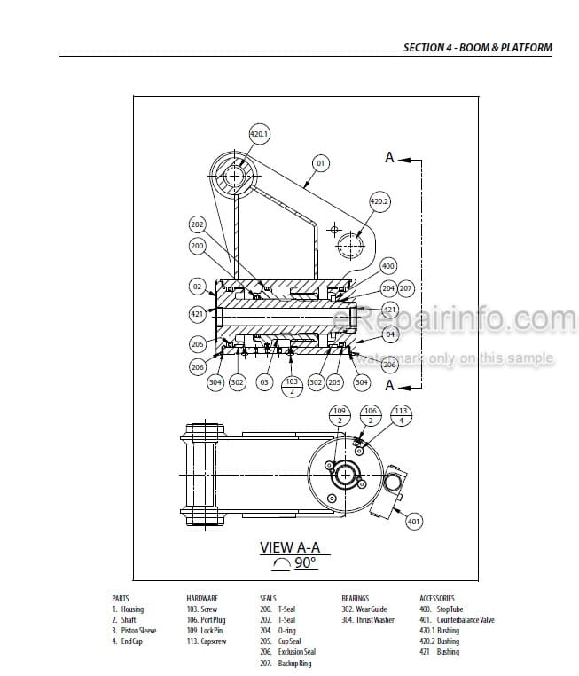 Photo 3 - JLG 600AJ HC3 PVC 2001 Service And Maintenance Manual Boom Lift 31215881