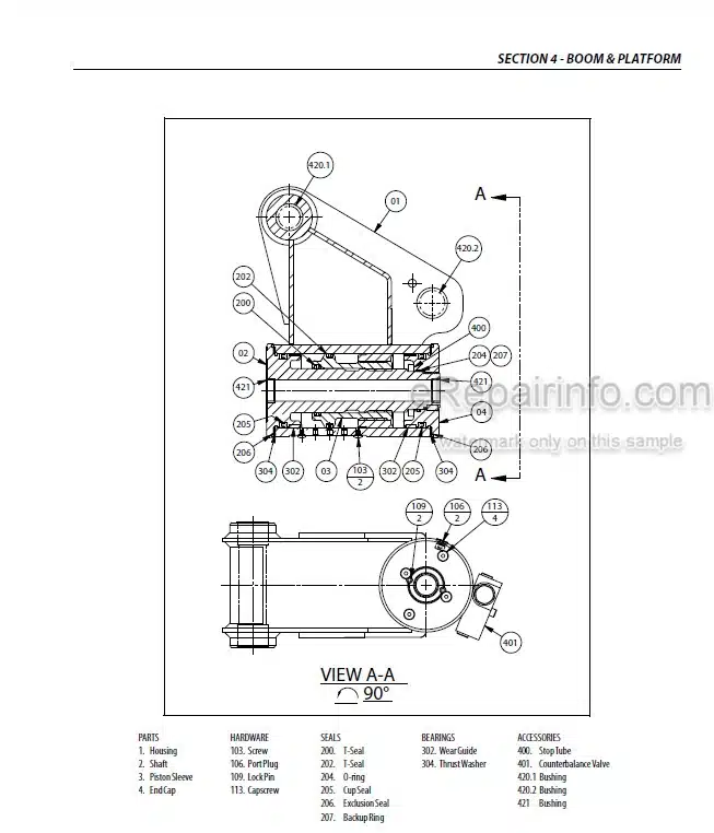 Photo 3 - JLG 600AJ HC3 PVC 2001 Service And Maintenance Manual Boom Lift 31215881