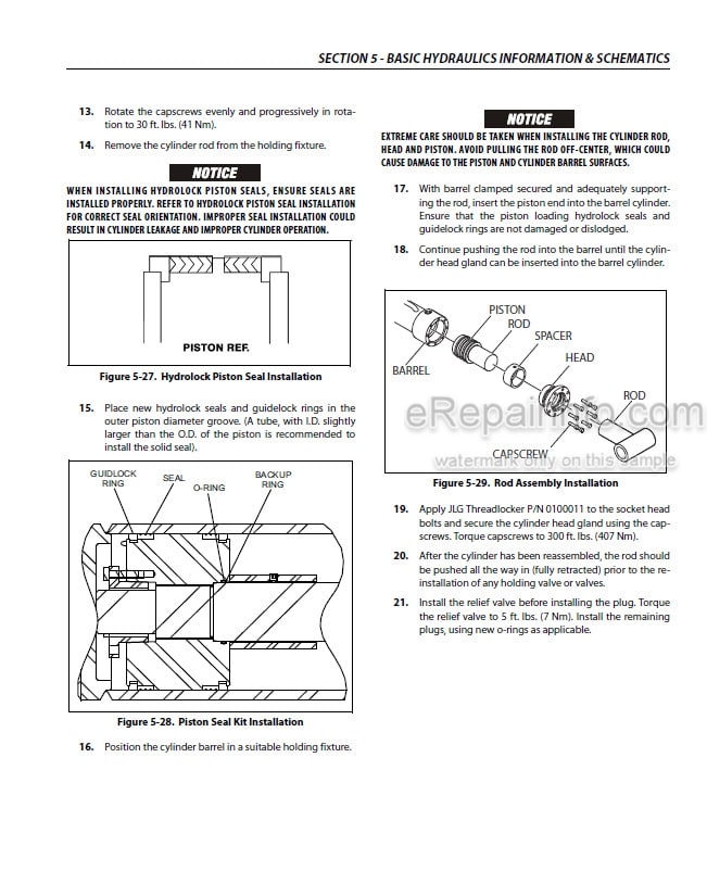 Photo 5 - JLG 680S Service And Maintenance Manual Boom Lift 3121679 SN 0300189341-