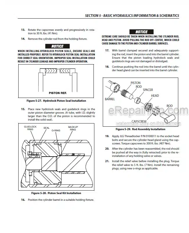 Photo 5 - JLG 680S Service And Maintenance Manual Boom Lift 3121679 SN 0300189341-
