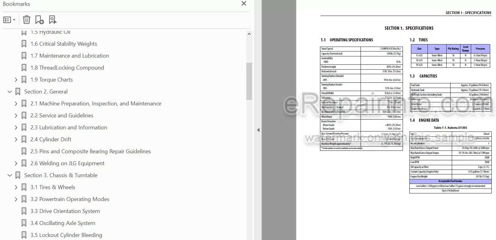 Photo 5 - JLG H800AJ PVC 2007 Service And Maintenance Manual Boom Lift 31217194