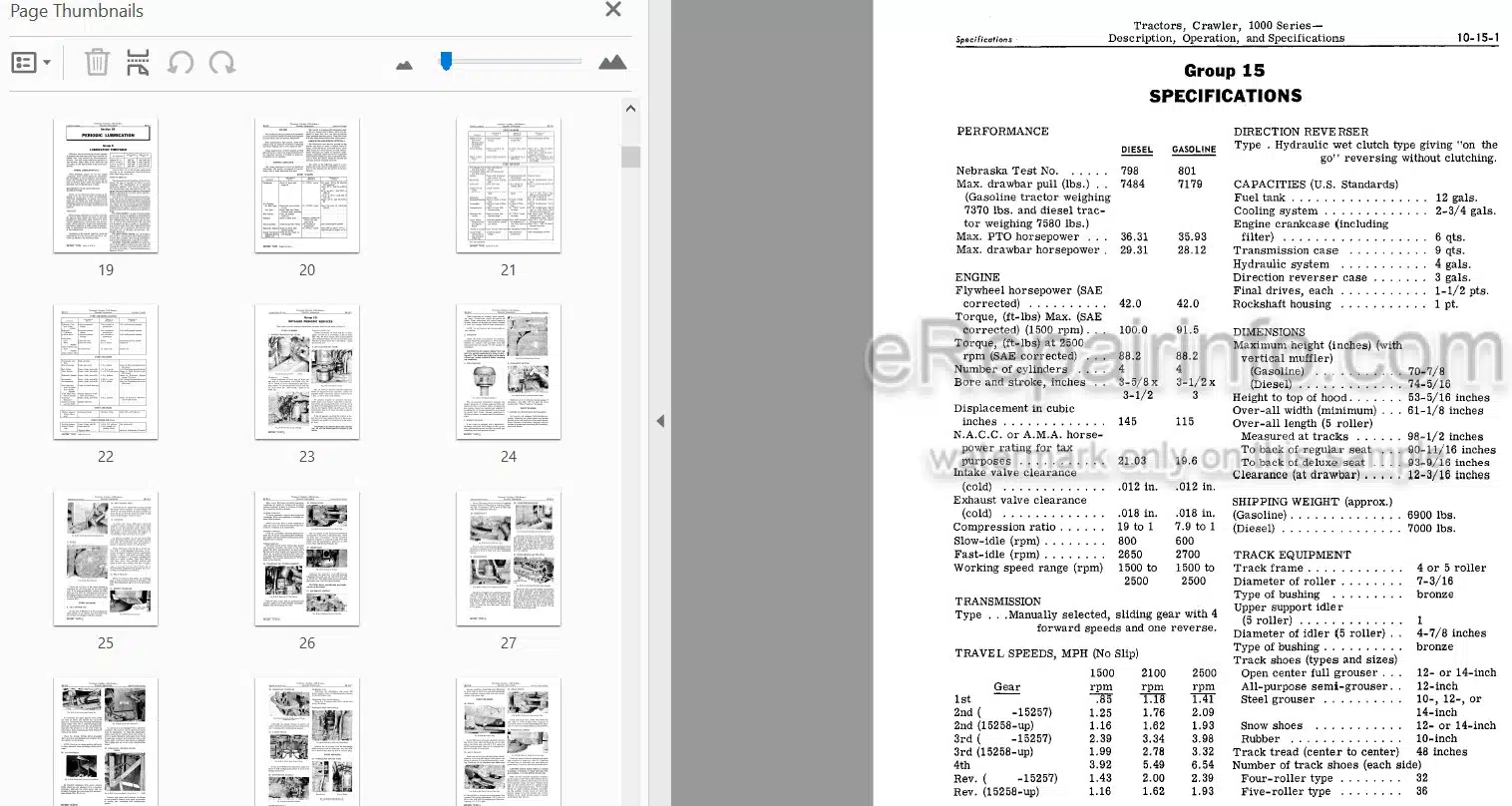 Photo 3 - John Deere 1000 Series 1010 Service Manual Crawler Tractor SM2034