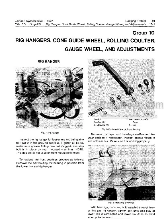 Photo 6 - John Deere 100K Technical Manual Synchronous Thinner TM1074