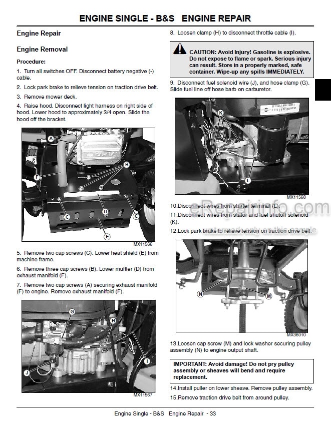 Photo 5 - John Deere 100 Series 102 115 125 135 145 155C 190C Technical Manual Tractor TM2328