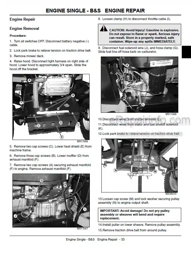 Photo 5 - John Deere 100 Series 102 115 125 135 145 155C 190C Technical Manual Tractor TM2328