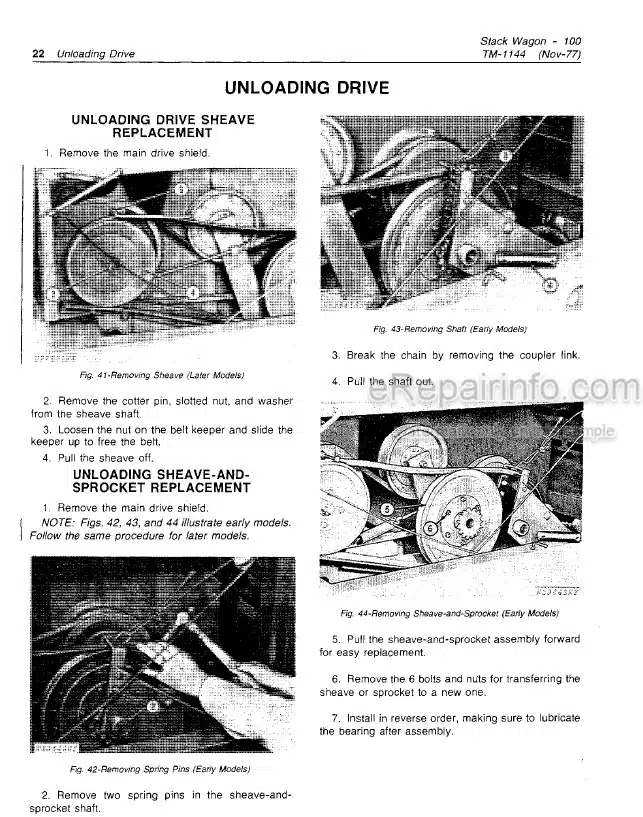 Photo 7 - John Deere 1600A Technical Manual Mower Conditioner TM1571