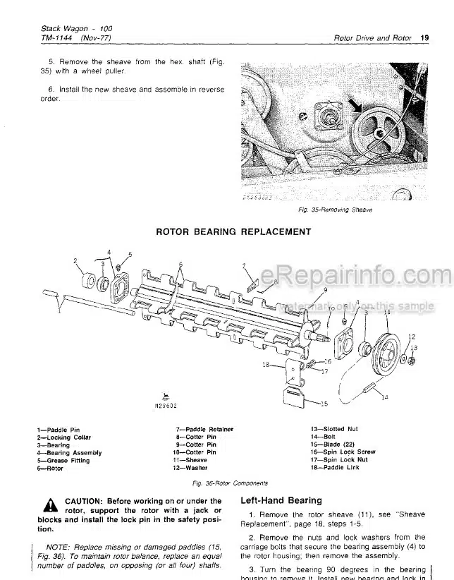 Photo 4 - John Deere 100 Technical Manual Stack Wagon TM1144