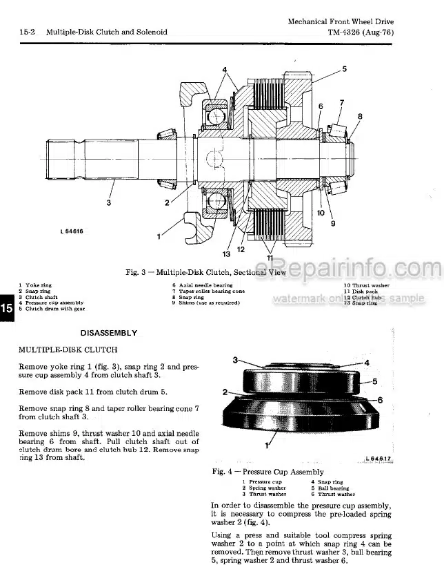 Photo 1 - John Deere 1030 1130 1630 1830 2030 Technical Manual Mechanical Front Wheel Drive For Tractor TM4326