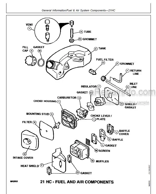 Photo 5 - John Deere 200CS 230CS 300CS 550CS Technical Manual Chainsaw TM1750