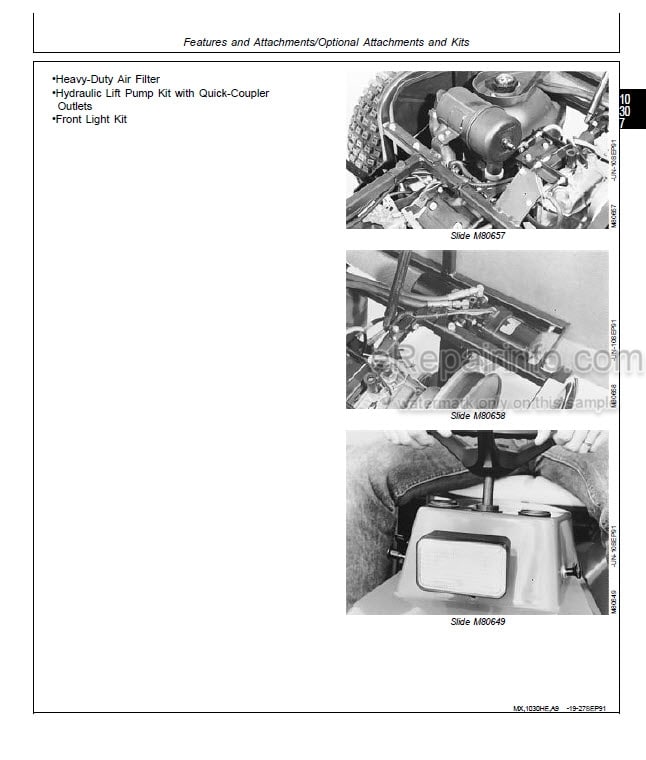 Photo 11 - John Deere 1200 Technical Manual Bunker And Field Rake TM1525