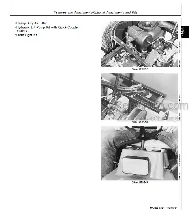 Photo 12 - John Deere 1200 Technical Manual Bunker And Field Rake TM1525