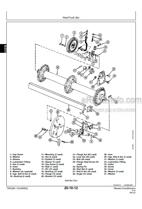 Photo 5 - John Deere 1207 1209 1217 1219 Technical Manual Mower Conditioner TM1284