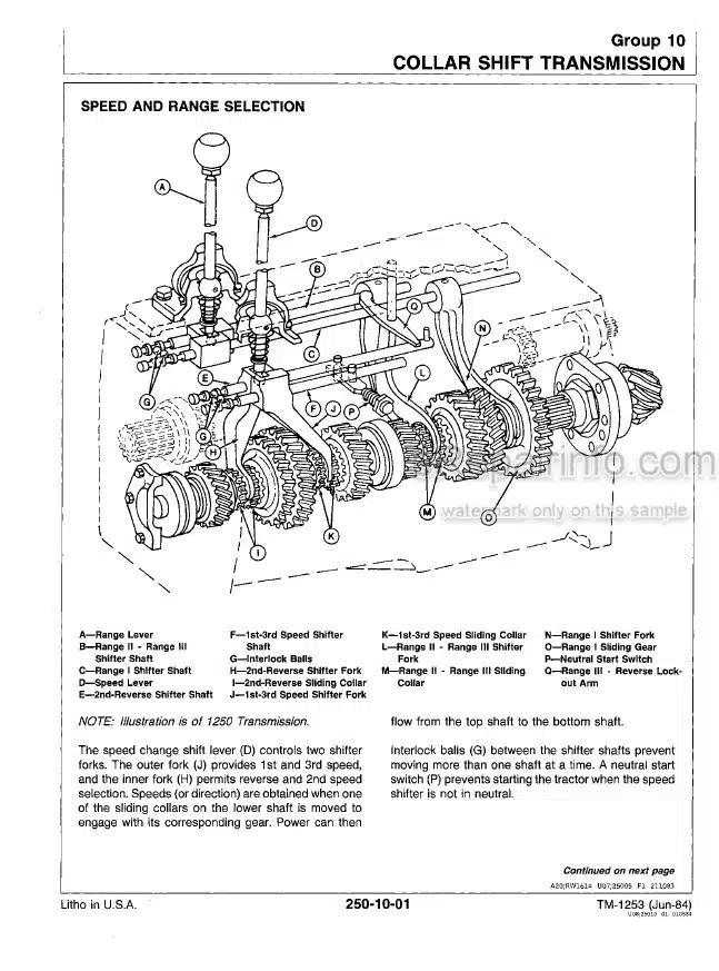 Photo 5 - John Deere 1250 1450 1650 Technical Manual Tractor TM1253
