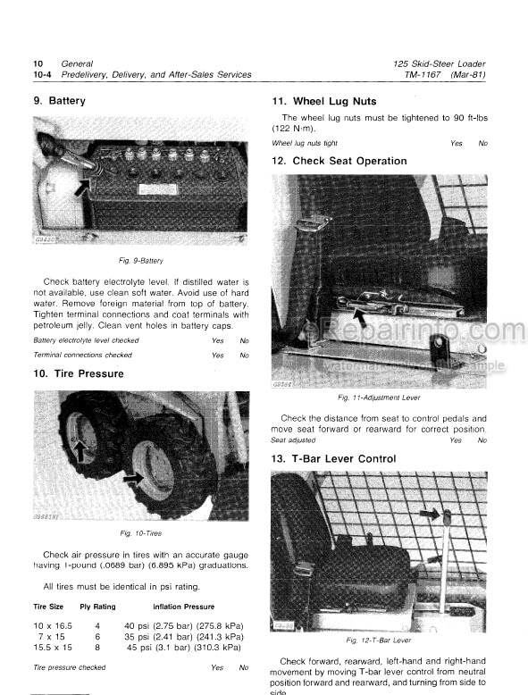 Photo 1 - John Deere 125 Technical Manual Skid Steer Loader TM1167