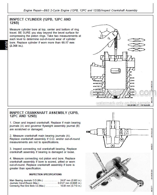 Photo 5 - John Deere 12PB To 14SZ Technical Manual Walk Behind Mower TM1471 SN GX-010001-