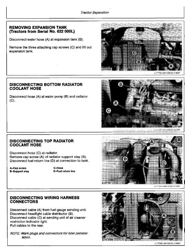Photo 2 - John Deere 1350 1550 1750 1850 1850N 1950 1950N Technical Manual Tractor TM4437