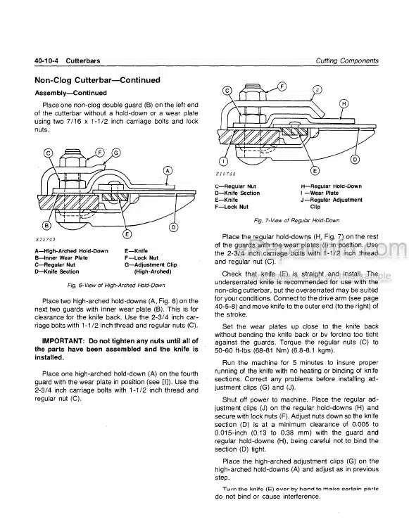 Photo 4 - John Deere 1380 Technical Manual Mower Conditioner TM1204