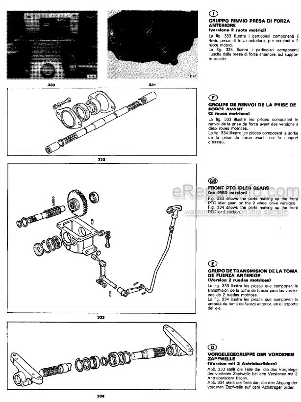 Photo 5 - John Deere 1445F 1745F 1845F 2345F Technical Manual Tractor TM4481