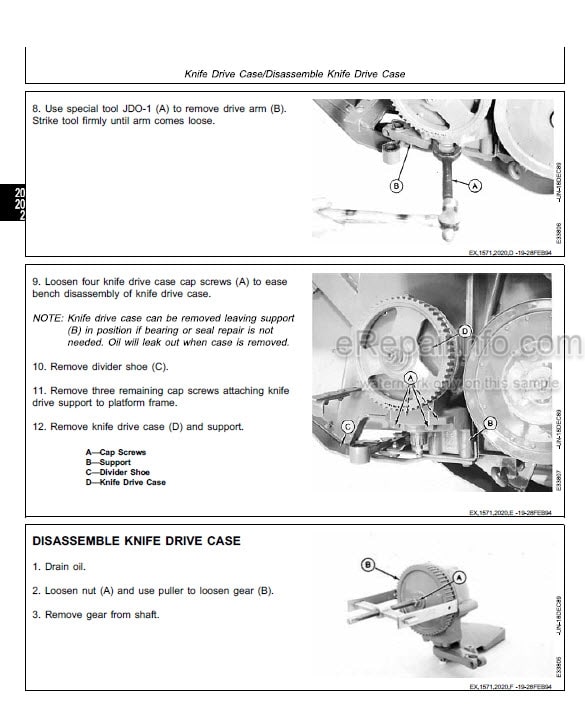 Photo 9 - John Deere 1600A Technical Manual Mower Conditioner TM1571