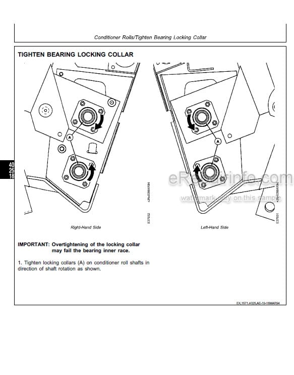 Photo 5 - John Deere 1600A Technical Manual Mower Conditioner TM1571