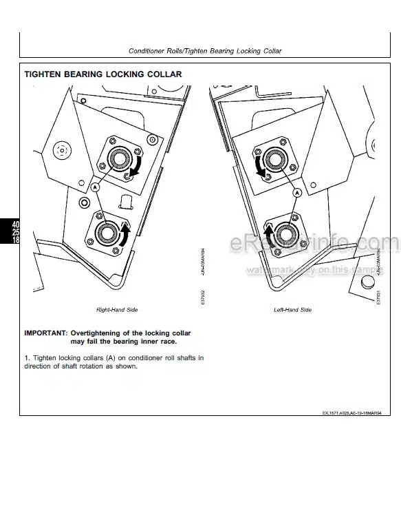 Photo 5 - John Deere 1600A Technical Manual Mower Conditioner TM1571