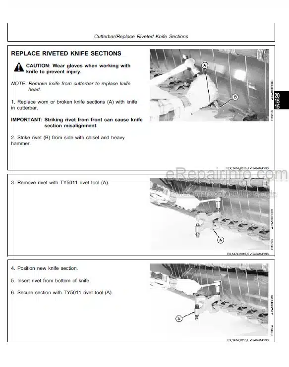 Photo 4 - John Deere 1600 Technical Manual Mower Conditioner TM1474