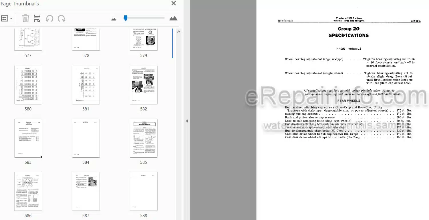 Photo 3 - John Deere 2000 Series 2010 Service Manual Tractor SM2035 SM2036