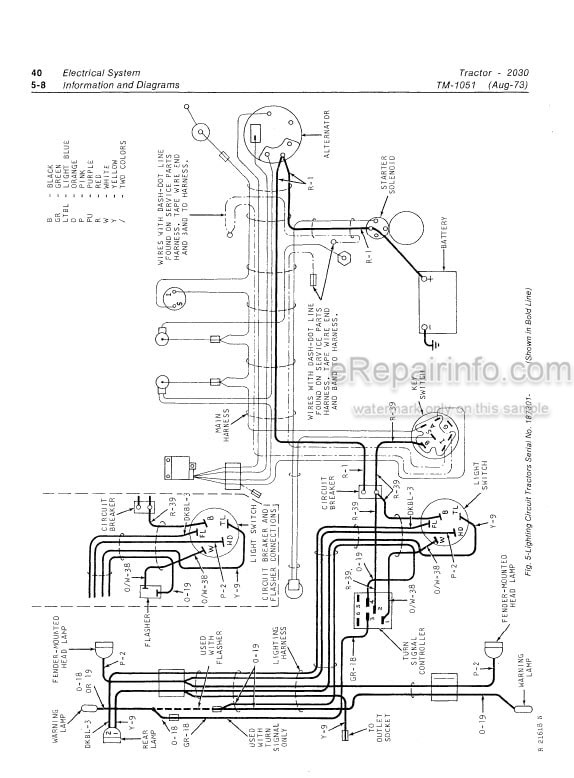 Photo 4 - John Deere 2030 Technical Manual Tractor TM1051
